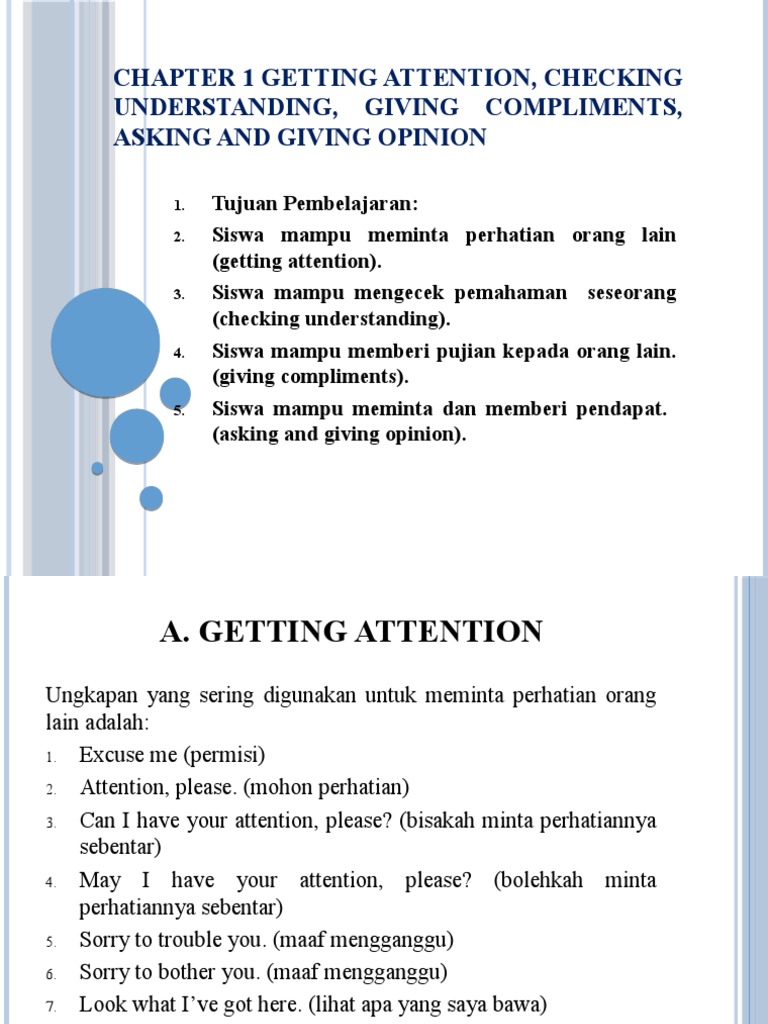 Ungkapan Meminta Perhatian dalam Bahasa Inggris | PDF | Karier ...