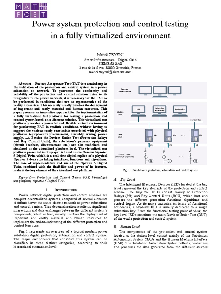 MATPOST2019 Power System Protection and Control Testing in A Fully ...