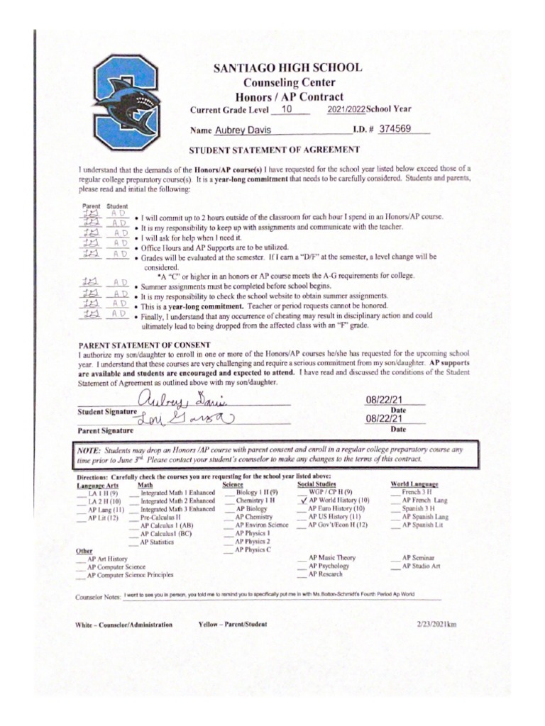 Santiago High School PDF