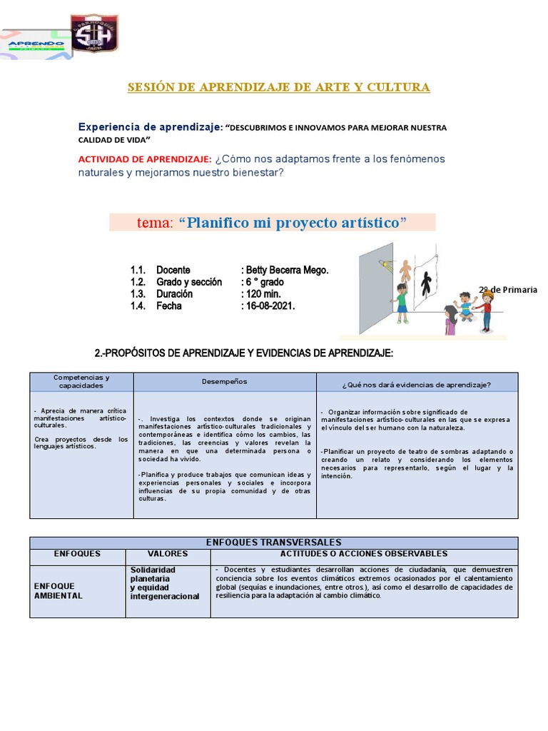 Sesion de Arte y Cultura 16 de Agosto | PDF | Aprendizaje | Sombra