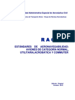 RAC 23 - Estándares de Aeronav. Categoría Normal, Utilitaria, Acrobática, Commuter