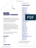 Bolivia - Embajadas y Consulados