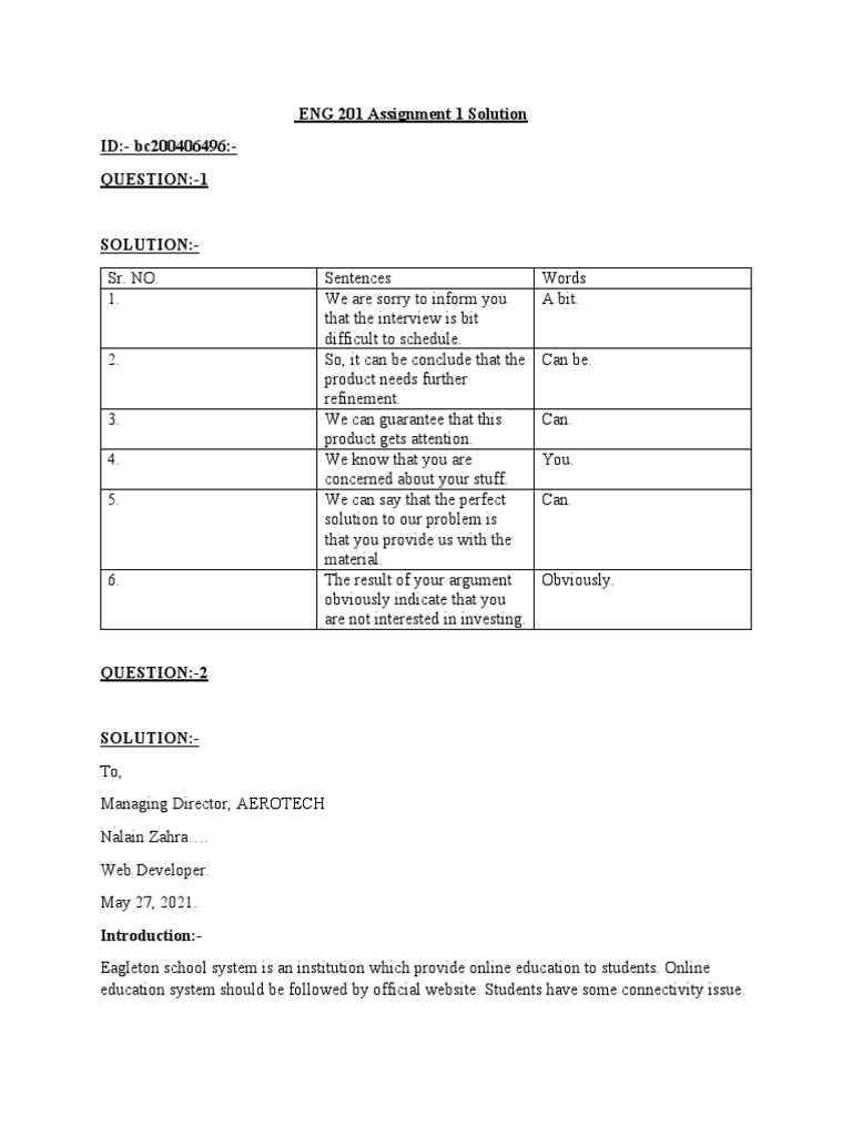 Eng 201 Assignment 1 Solution File Pdf Cyberspace Information