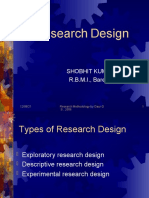 Research Design: Shobhit Kumar R.B.M.I., Bareilly