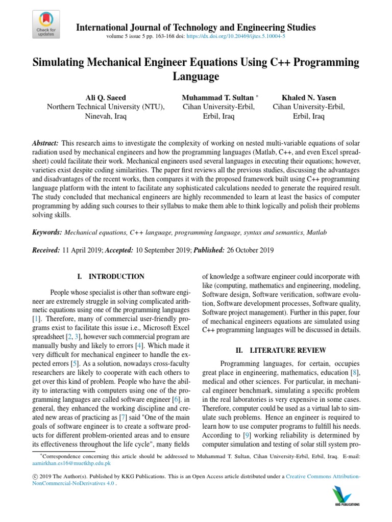 C++ for Simulating Mechanical Equations | PDF | Computer Programming ...