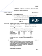 0442 Fourth Semester 5 Year B.B.A.,LL.B. (Hons.) Examination, December 2012 Financial Management