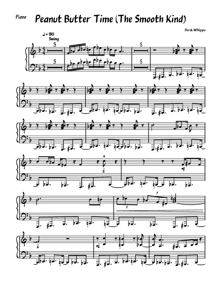 Peanut Butter Time (The Smooth Kind) : Piano | PDF | Peanuts | Edible ...