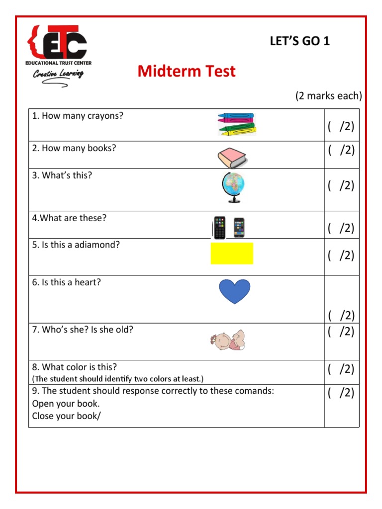 Let's Go 1 Midterm Test | PDF