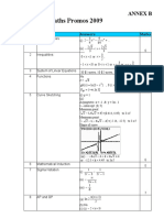 CJC H2 Maths Promos 2009: Annex B