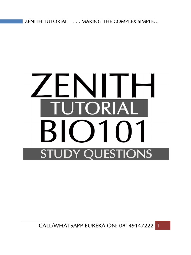 Zenith Cell Biology Tutorial Guide | PDF