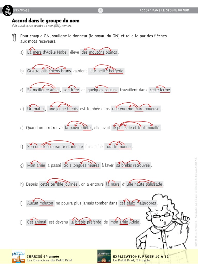 Exercices Français 6ème à Imprimer Les Exercice S Francais 6 e Annee | PDF | Nombre grammatical | Genre  grammatical