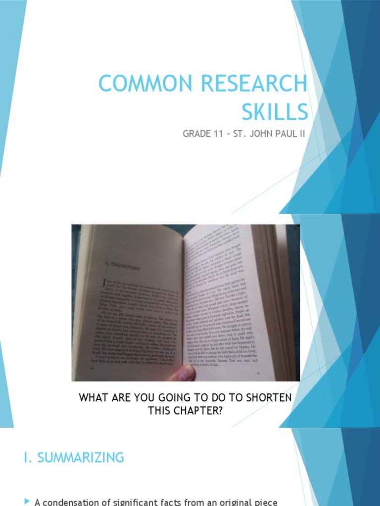 Common Research Skills | PDF | Communication | Cognition