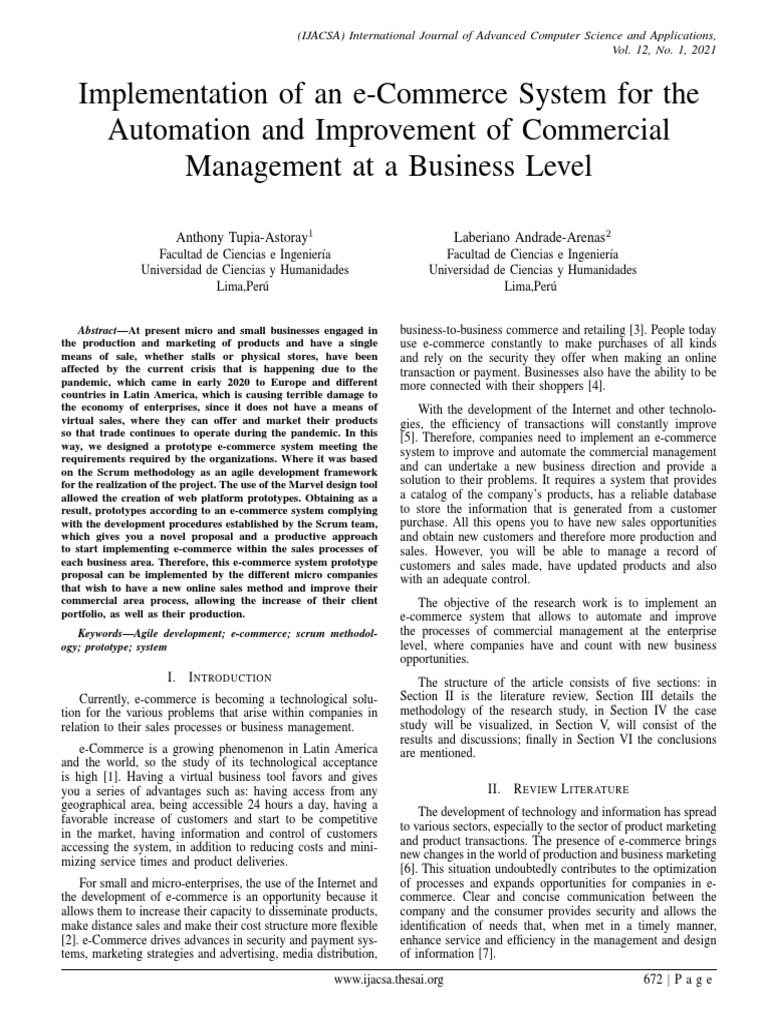 E-Commerce System for Business Automation | PDF | Software Development ...