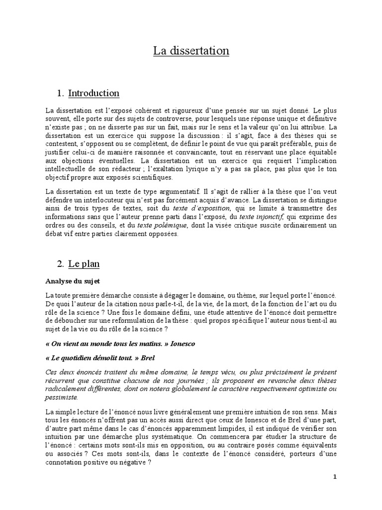 Guide de la Dissertation Argumentative | PDF | Argumentation | Science