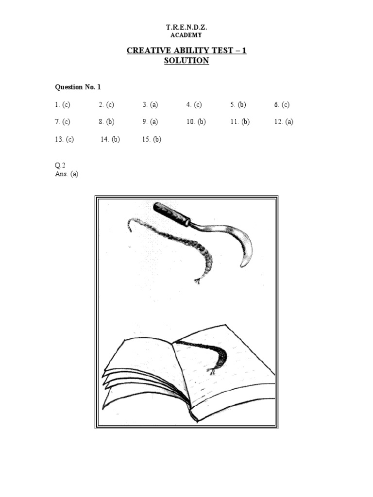 Creative Ability Test - 1 Solution | PDF | Teaching Methods & Materials