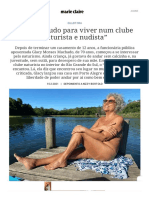 "Larguei Tudo para Viver Num Clube Naturista e Nudista" - Revista Marie Claire - Eu, Leitora