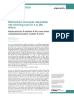 Relação Entre Testes de Resistência de Força Com o Kimono Com Parâmetros Isocinéticos em Atletas de Jiu Jitsu
