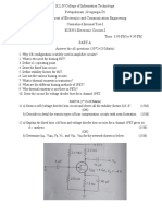 CIT I Question Paper Electronic Circuits I