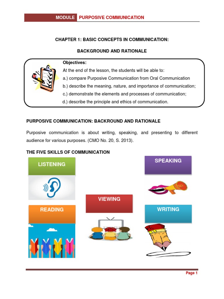 Purposive Communication Essentials Guide | PDF | Nonverbal ...