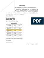 Comunicado Horario Normal