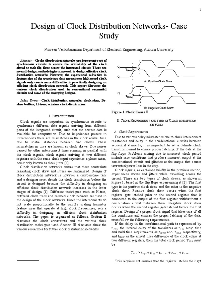 Design of Clock Distribution Networks-Case Study | PDF ...