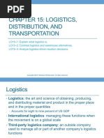 Chapter 15: Logistics, Distribution, and Transportation