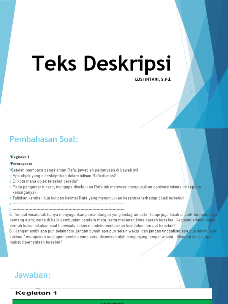 Kesan Rafa dalam Teks Deskripsi | PDF | Kajian Bahasa Asing
