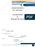 Shs Department (S.Y. 2021-2022) Learning Module in Earth and Life Science