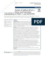 Multi Curie Production of Gallium 68 On A Bimedical Cyclotron and Automated Radiolabelling of PSMA 11 and DOTATATE