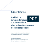 1º Informe Jurisprudencia Por Vulneración o Discriminación en Razón de La Discapacidad