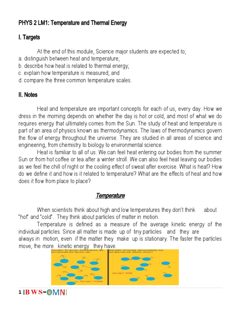 Understanding Temperature and Heat Concepts | PDF | Temperature ...