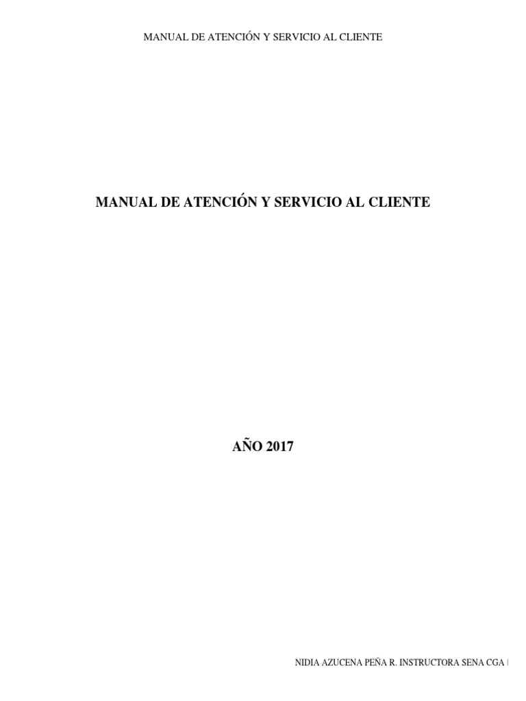 Manual de Atención al Cliente 2017 | PDF | Cliente | Comunicación