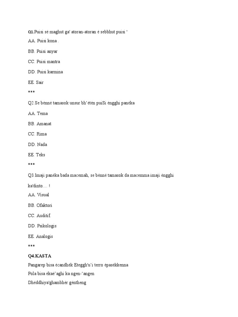 Soal Pas BM Xi 20-21-Smangad | PDF