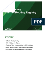 Apnic Elearning:: Internet Routing Registry