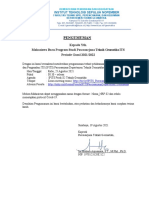 Pengumuman MABA IPITS S2 Teknik Geomatika