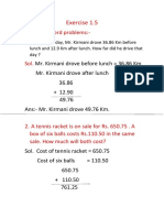 Decimals Ex 1 .5 (Word Problem) SHSG