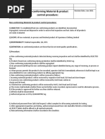 5.7 - Non-Conforming Material & Product Control Procedure.