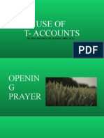 Use of T-Accounts: By: Pavi Antoni D. Villaceran, Mba, JD (C)