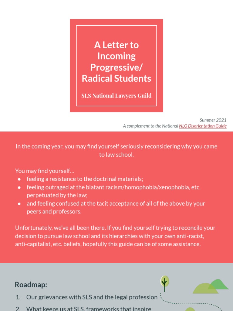 NLG Letter To Incoming Progressive Radical Students - Stanford Law ...