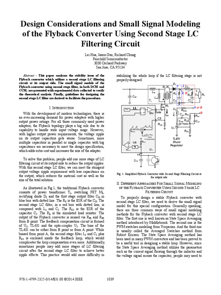 Design Considerations and Small Signal Modeling of The Flyback