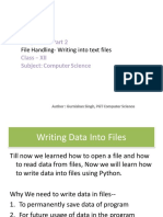 Class XII - File Handling Writing Text Files - NOTES