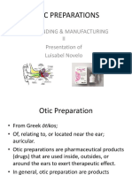 Otic Preparations: Compounding & Manufacturing II Presentation of Luisabel Novelo