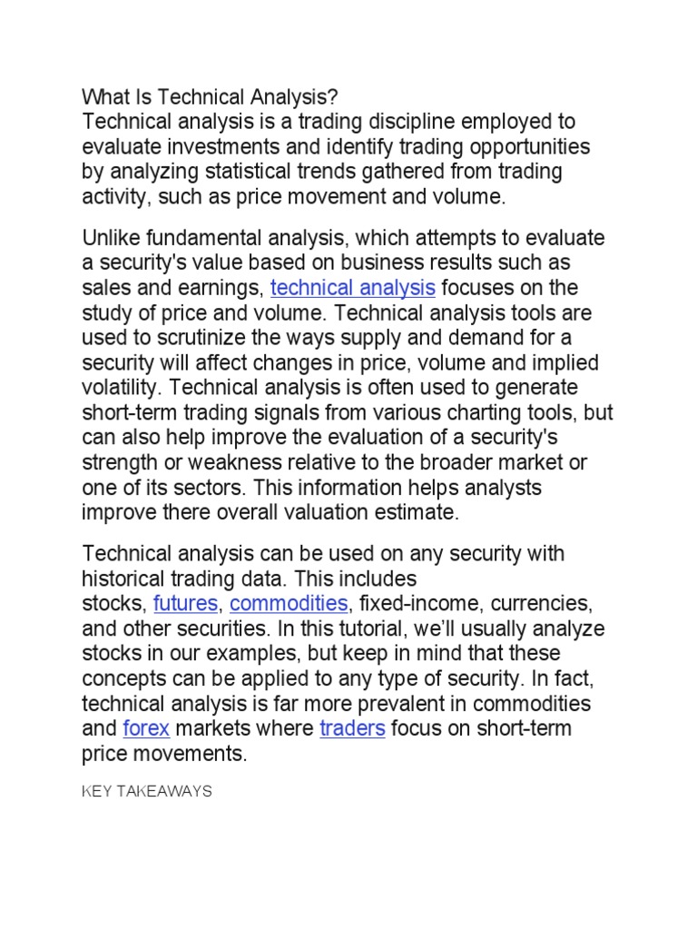 Understanding Technical Analysis | PDF | Technical Analysis | Financial ...