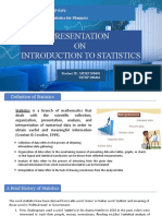 Presentation ON Introduction To Statistics: Course No: URP 5151 Couse Title: Statistics For Planners