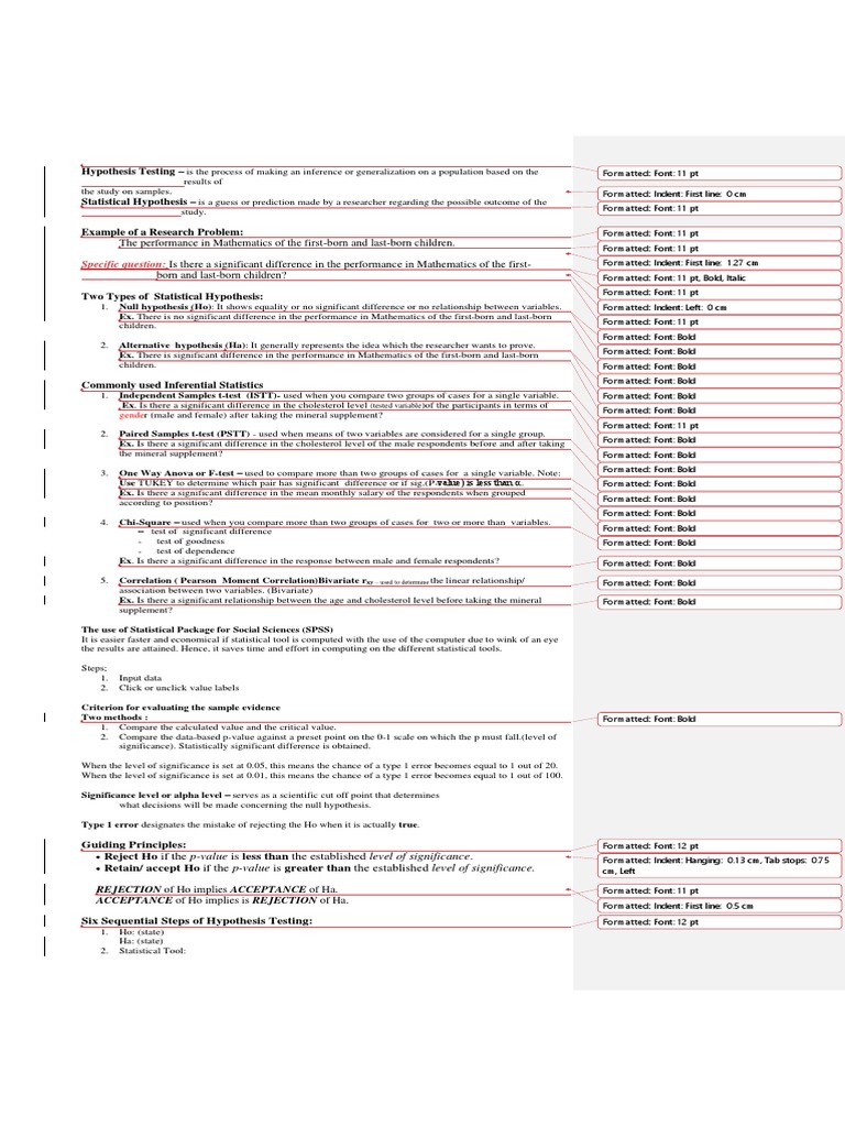 Hypothesis Testing in SPSS Explained | PDF | P Value | Statistical ...