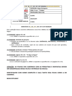 7º Ano - EXERCÍCIOS 15, 16, 17, 18, 19 e 20 SEMANAS