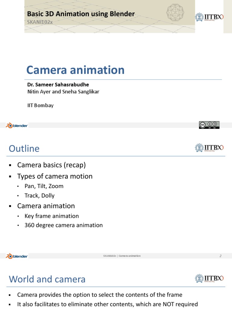 Camera Animation: Basic 3D Animation Using Blender | PDF