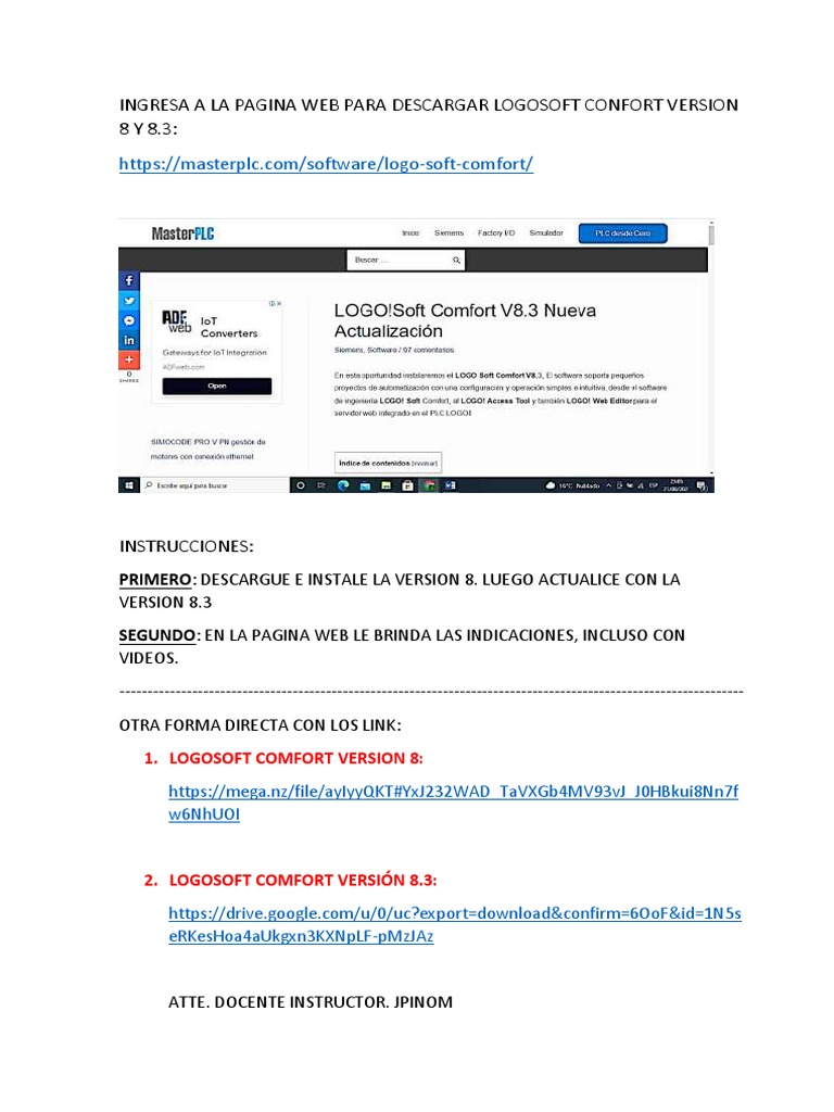 Pagina Web para Descargar Logosoft Confort Version 8 y 8.3 | PDF