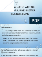 Business Letter Writing Parts of Business Letter Business Email