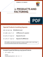 Special Products and Factoring